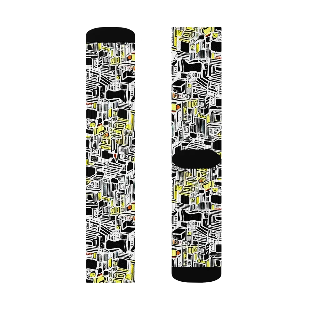 Monochrome Motion on Socks — Right Sock