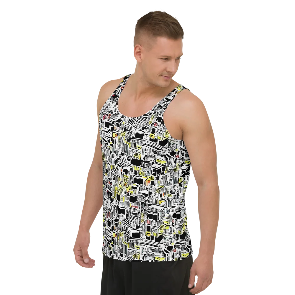 Monochrome Motion on Men's Tank Top — Left Front