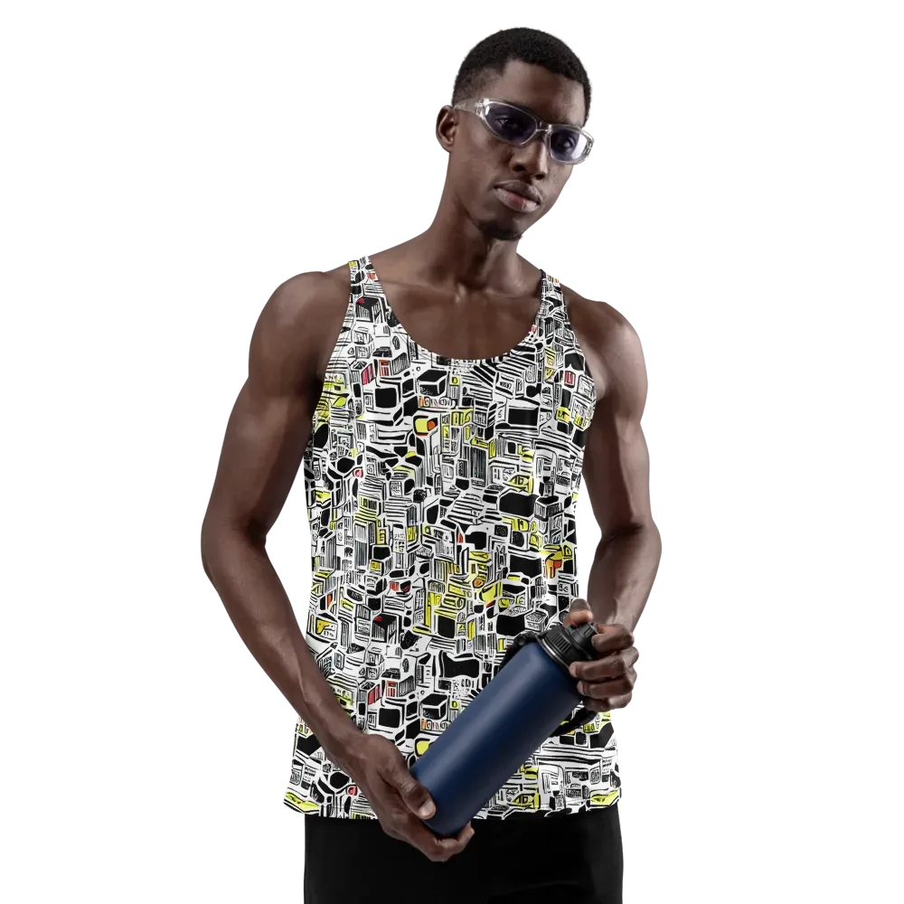 Monochrome Motion on Men's Tank Top — Front