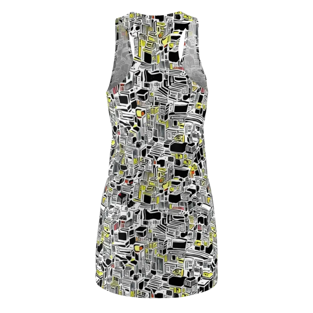 Monochrome Motion on Racerback Dress — Back