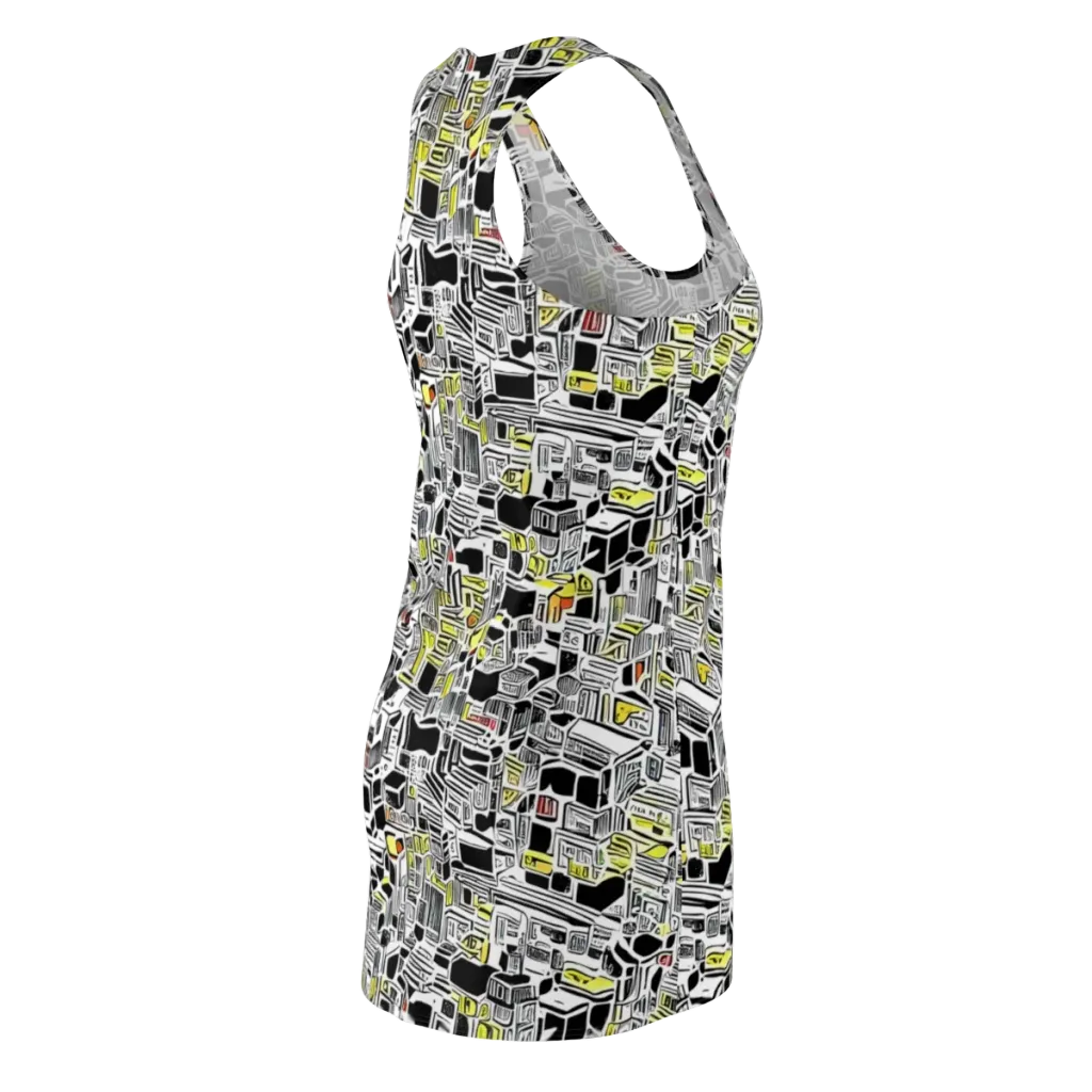 Monochrome Motion on Racerback Dress — Back Side