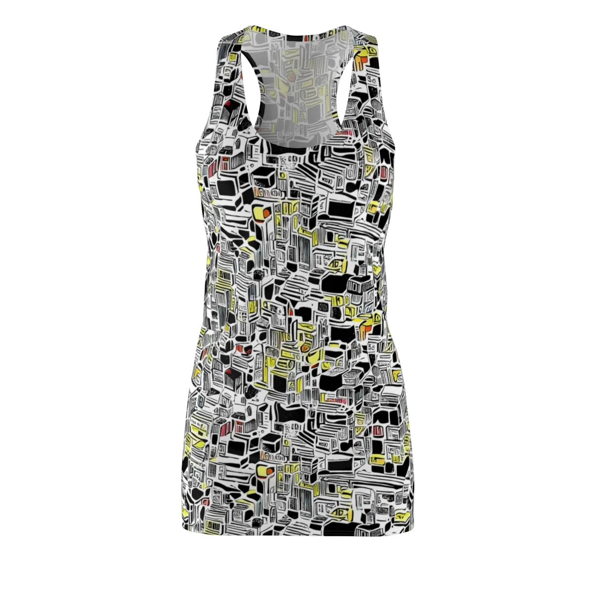 Monochrome Motion on Racerback Dress — Front
