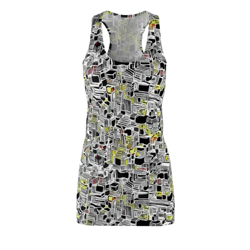 Monochrome Motion on a Racerback Dress