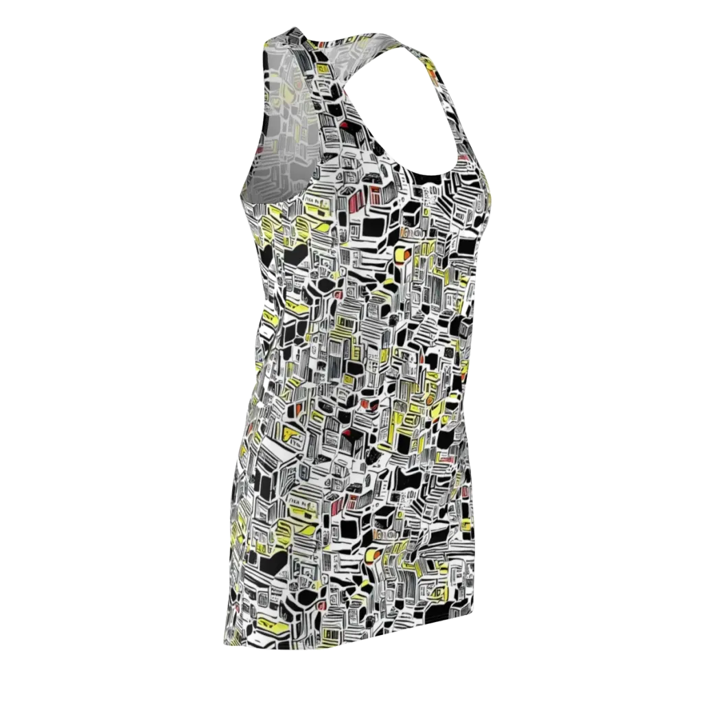 Monochrome Motion on Racerback Dress — Front Side