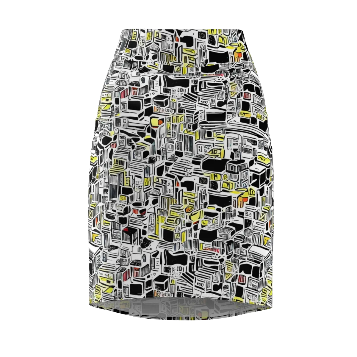 Monochrome Motion on Pencil Skirt — Front