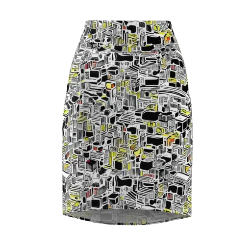 Monochrome Motion on a Pencil Skirt