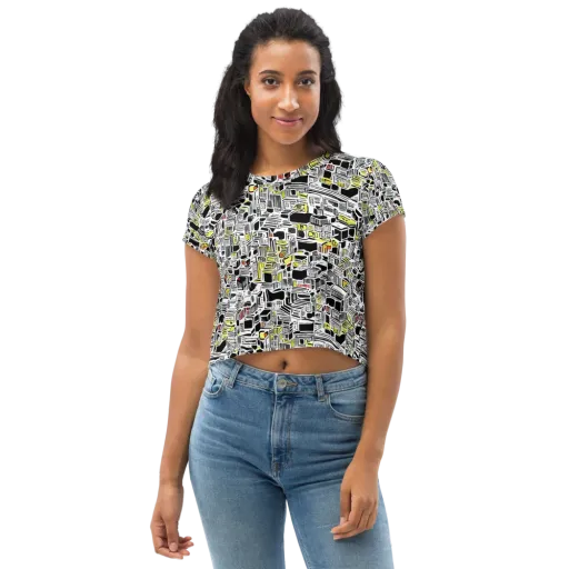 Monochrome Motion on a Crop Tee