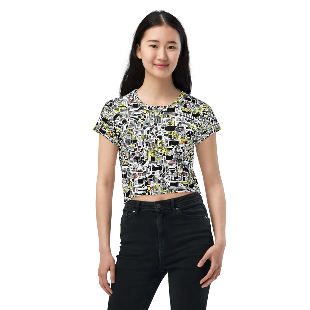 Monochrome Motion on Crop Tee — Front