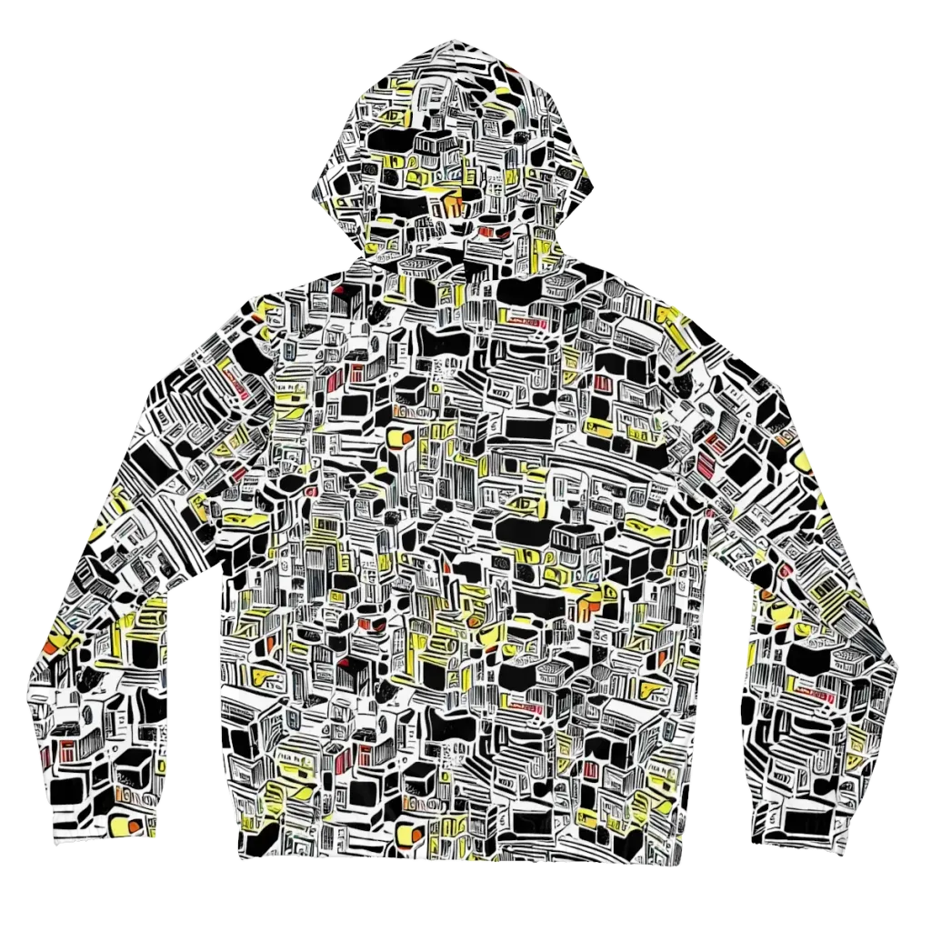 Monochrome Motion on Women's Full-Zip Hoodie — Back