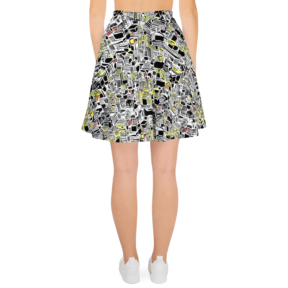 Monochrome Motion on Skater Skirt — Back