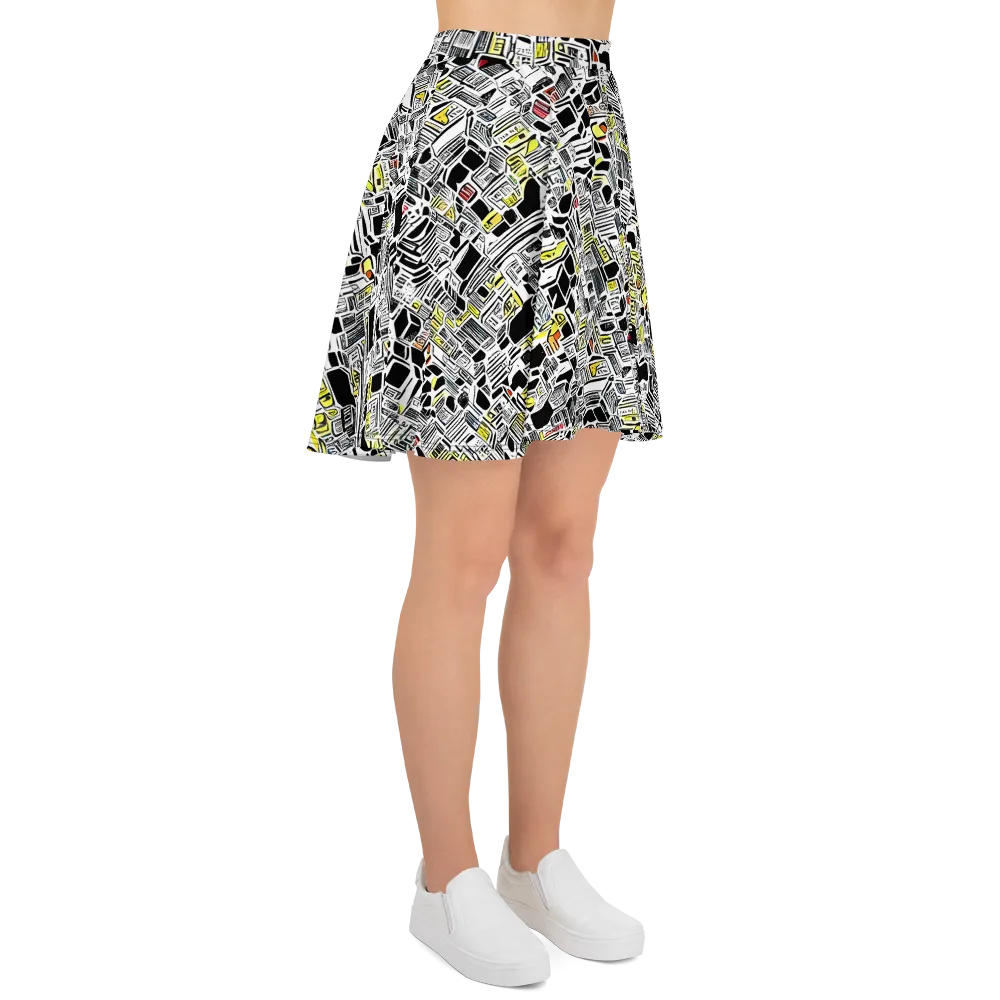 Monochrome Motion on Skater Skirt — Right