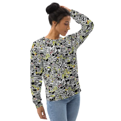 Monochrome Motion on a Sweatshirt