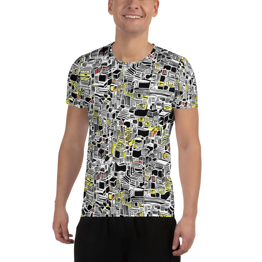 Monochrome Motion on Men's Athletic T-Shirt — Front