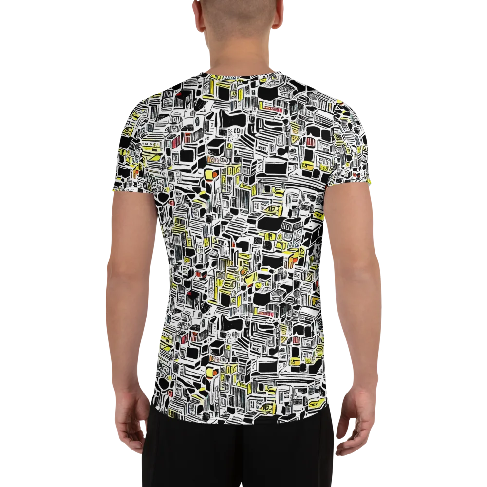 Monochrome Motion on Men's Athletic T-Shirt — Back