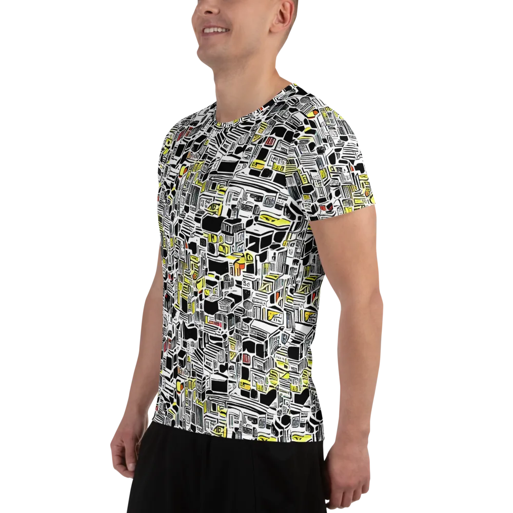 Monochrome Motion on Men's Athletic T-Shirt — Left