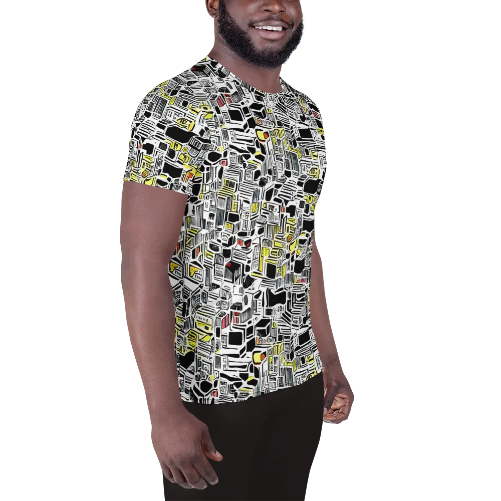 Monochrome Motion on Men's Athletic T-Shirt — Right