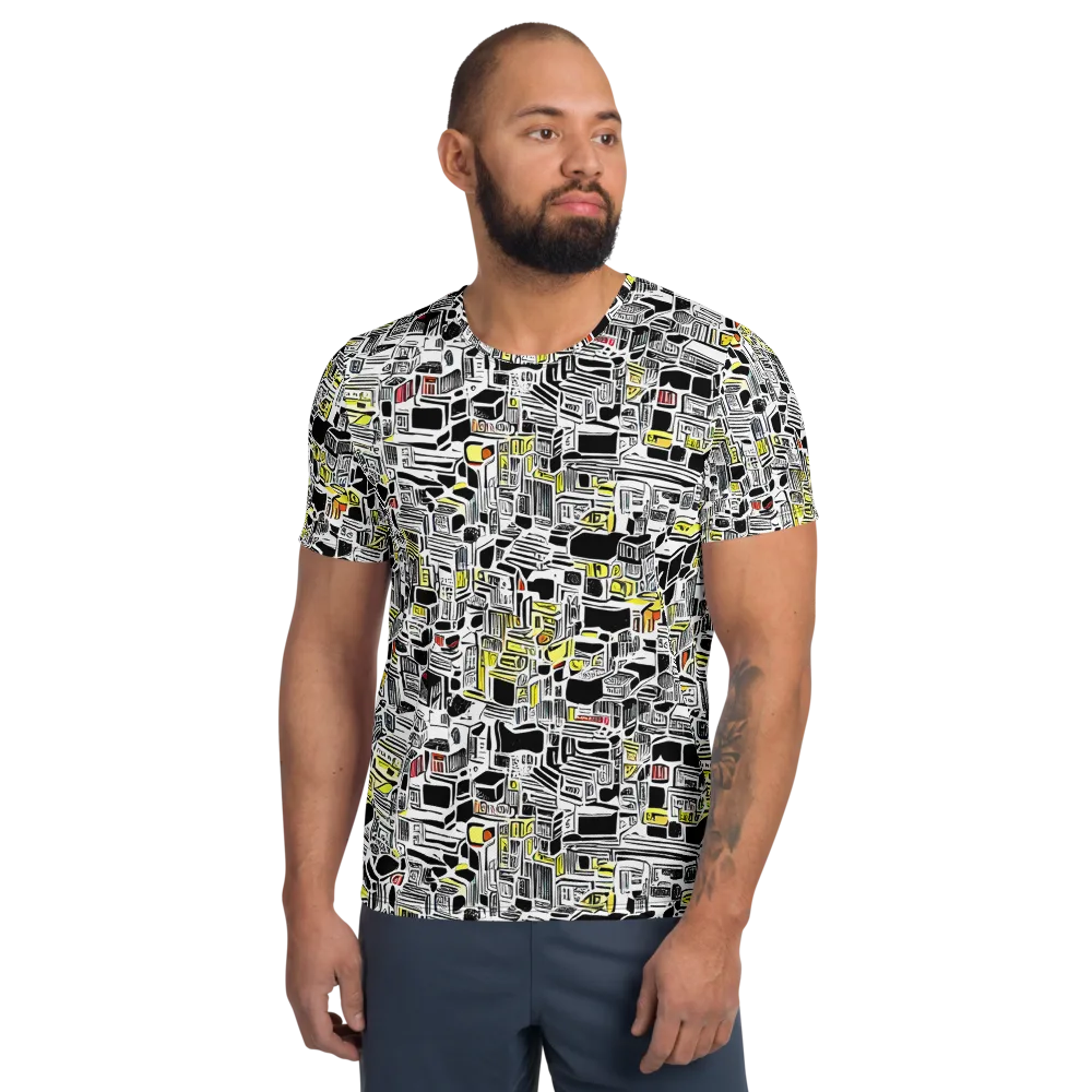 Monochrome Motion on Men's Athletic T-Shirt — Front
