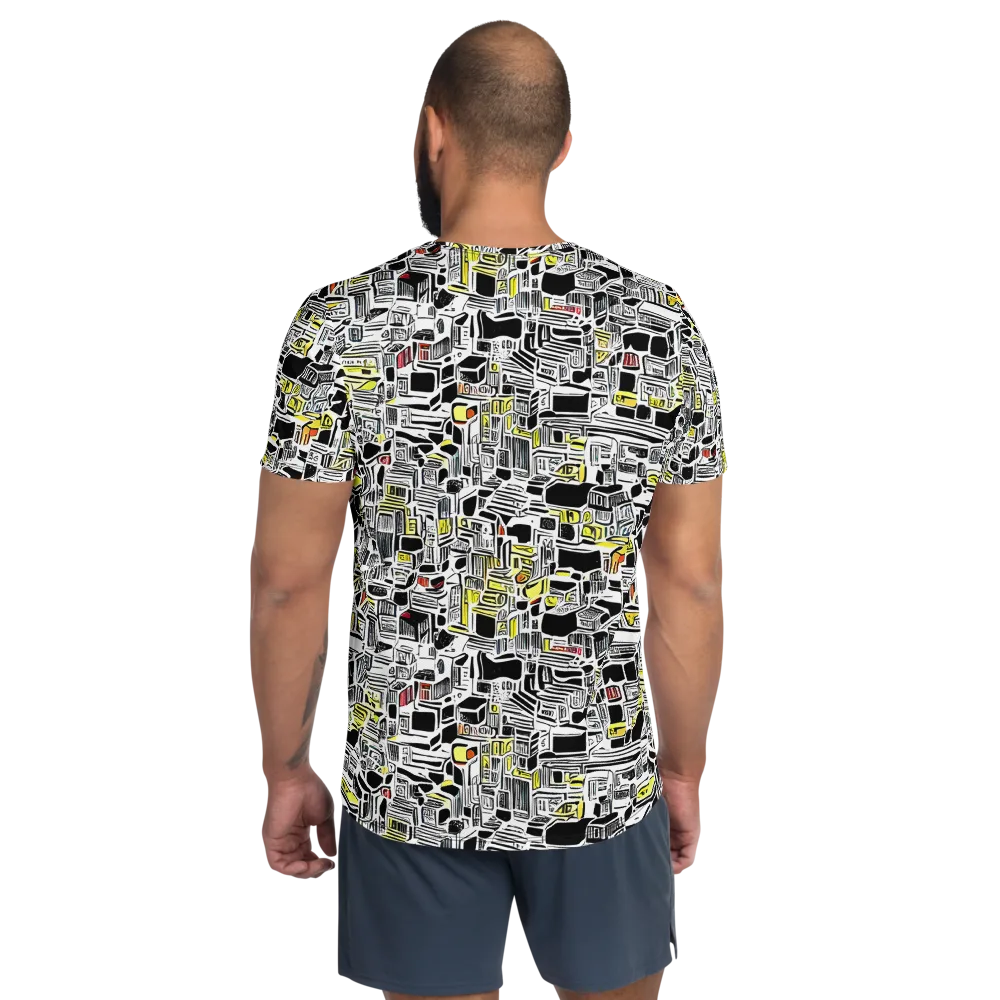 Monochrome Motion on Men's Athletic T-Shirt — Back