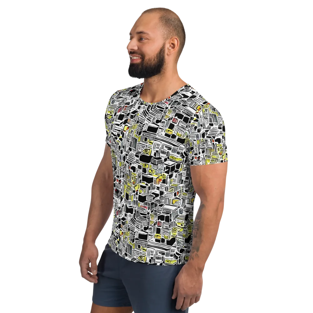 Monochrome Motion on Men's Athletic T-Shirt — Left