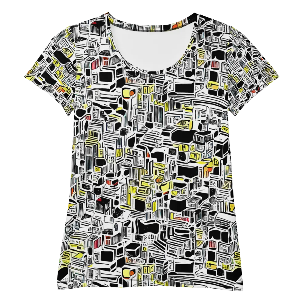 Monochrome Motion on Women's Athletic T-Shirt — Front