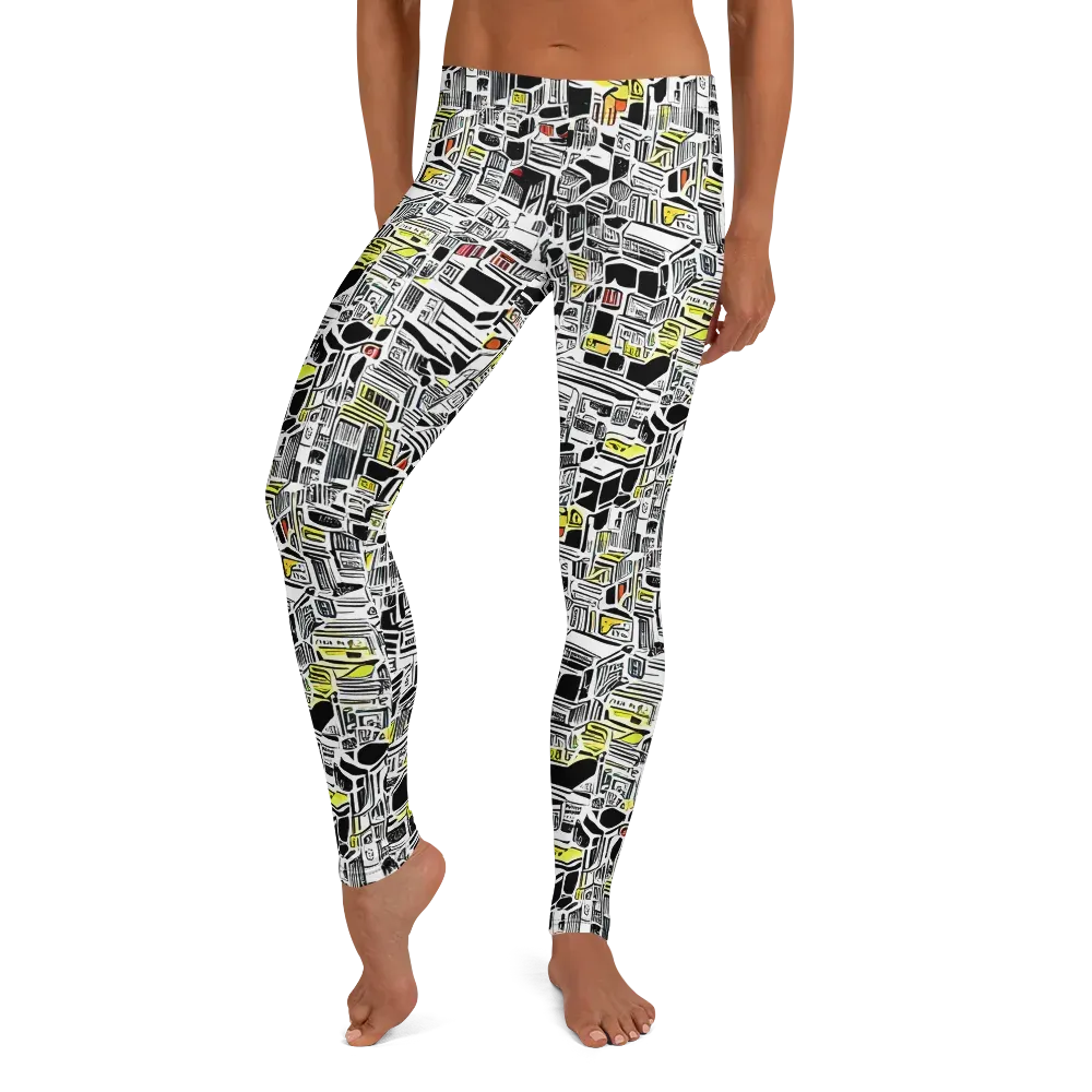 Monochrome Motion on Leggings — Front