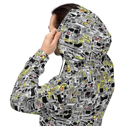 Monochrome Motion on a Hoodie