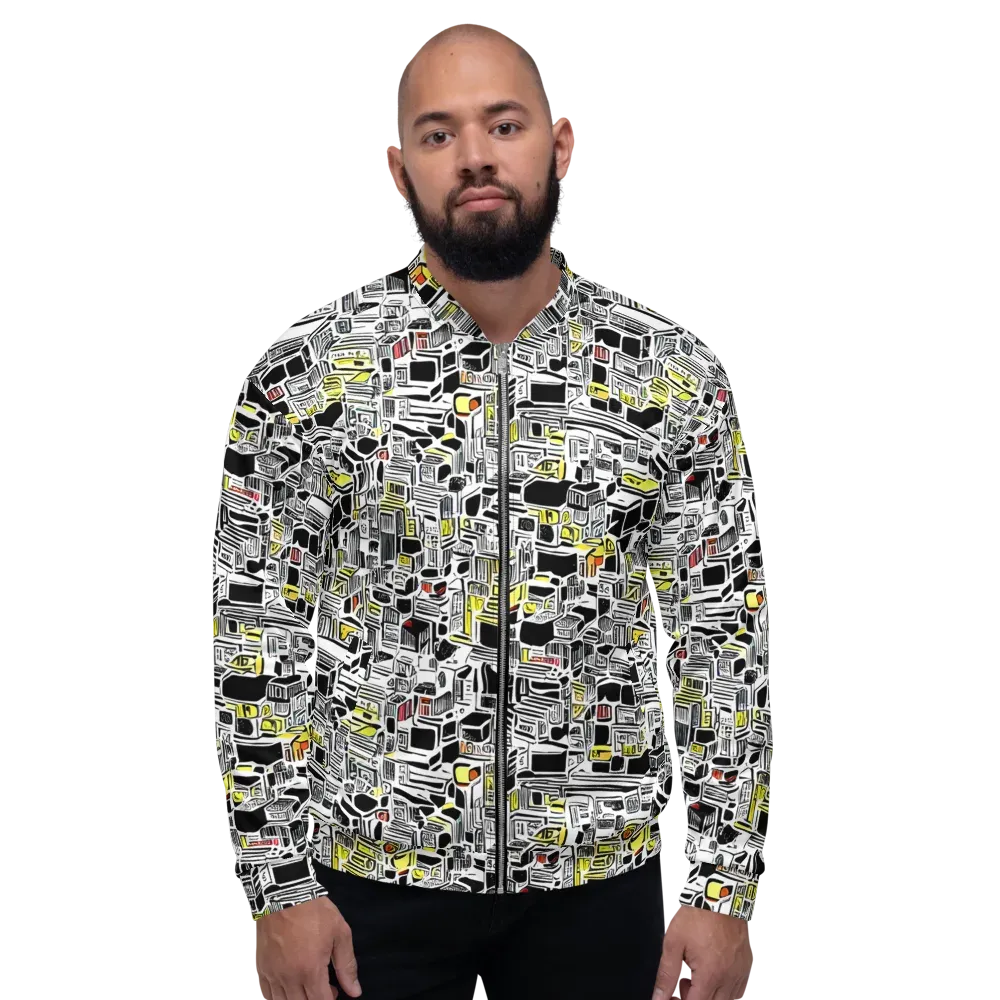 Monochrome Motion on Bomber Jacket — Front