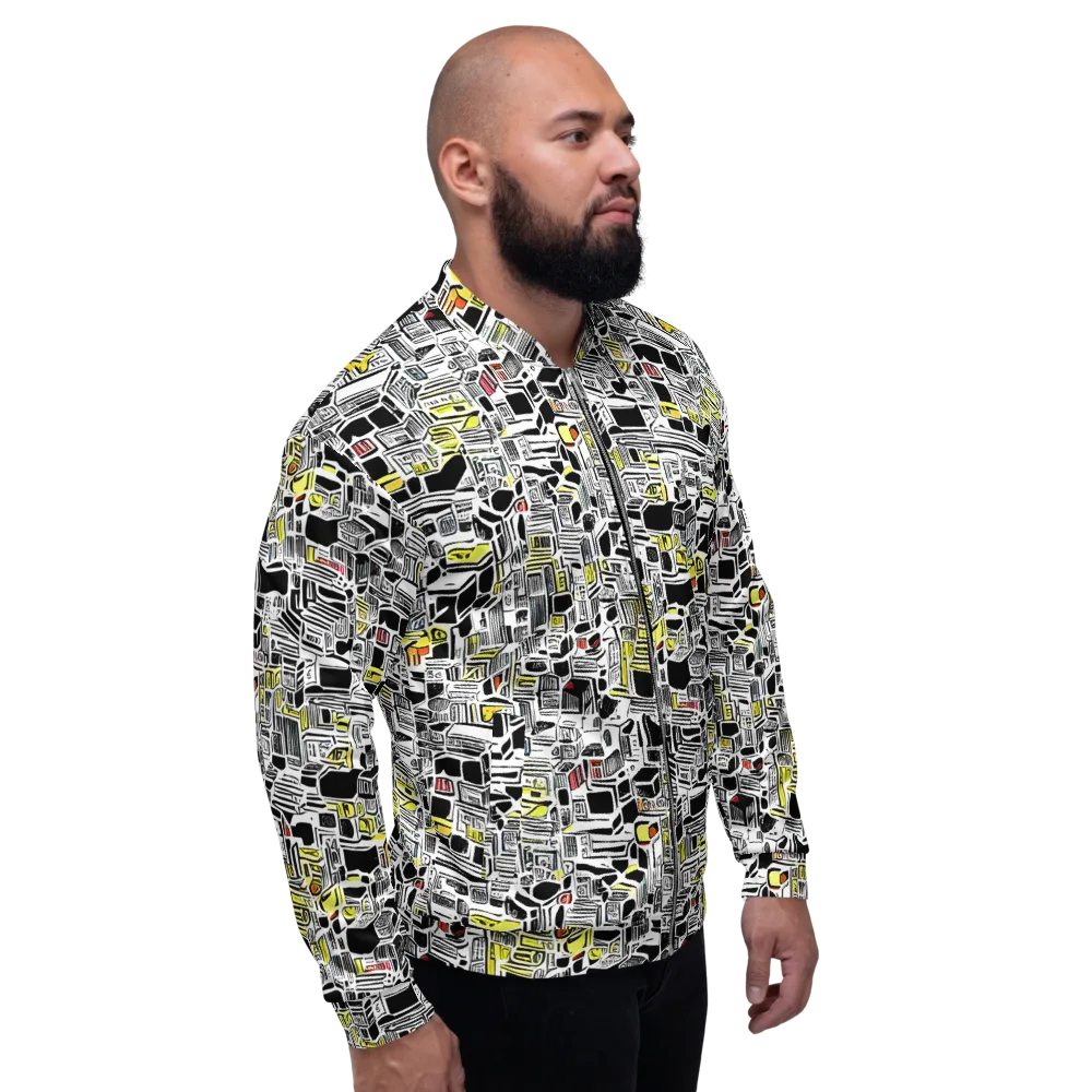 Monochrome Motion on Bomber Jacket — Right
