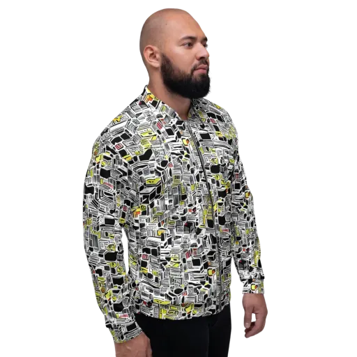 Monochrome Motion on a Bomber Jacket