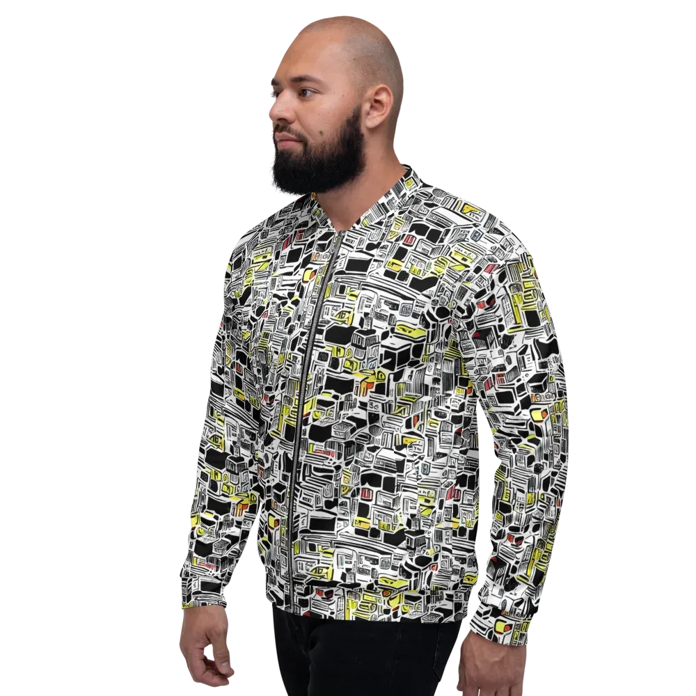 Monochrome Motion on Bomber Jacket — Left