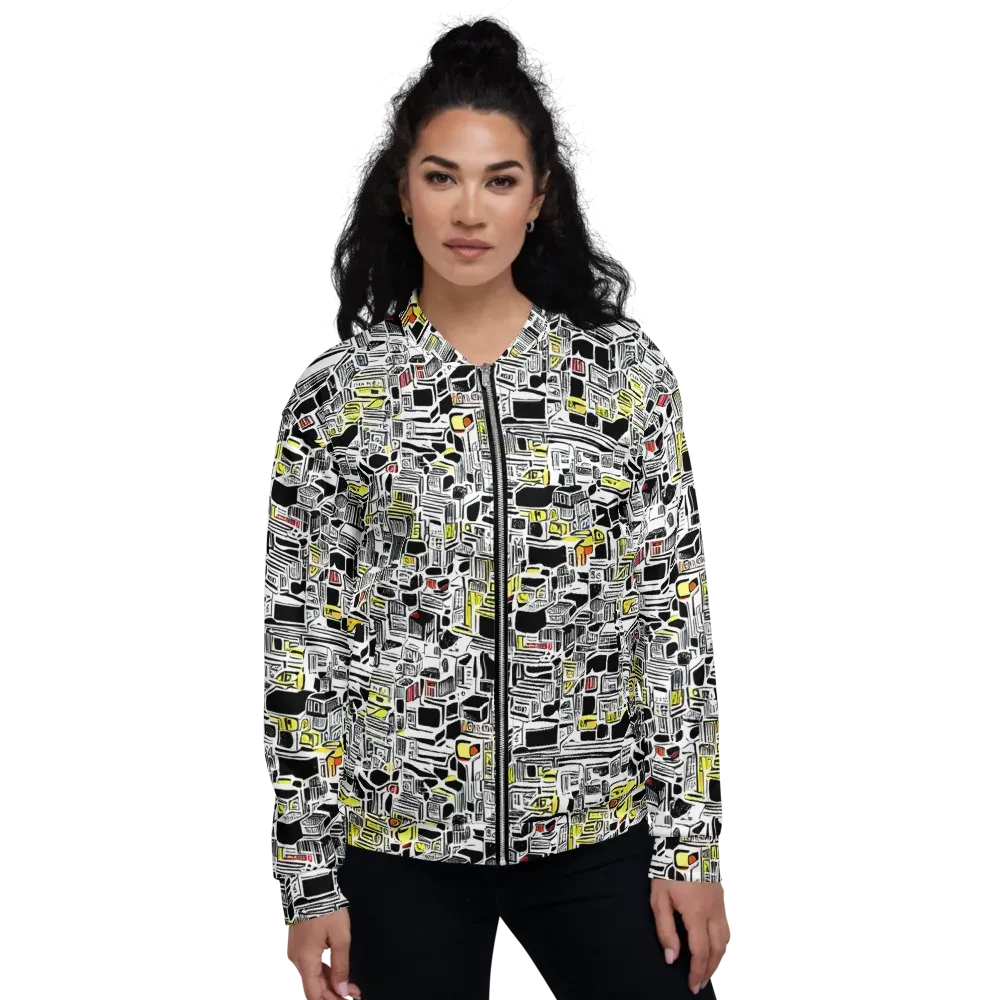 Monochrome Motion on Bomber Jacket — Front
