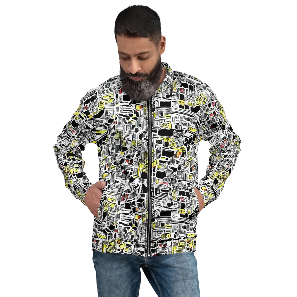 Monochrome Motion on Bomber Jacket — Front