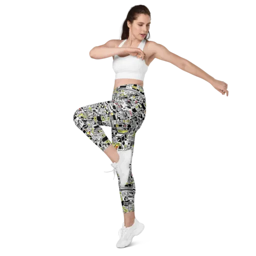 Monochrome Motion on a Leggings with Pockets