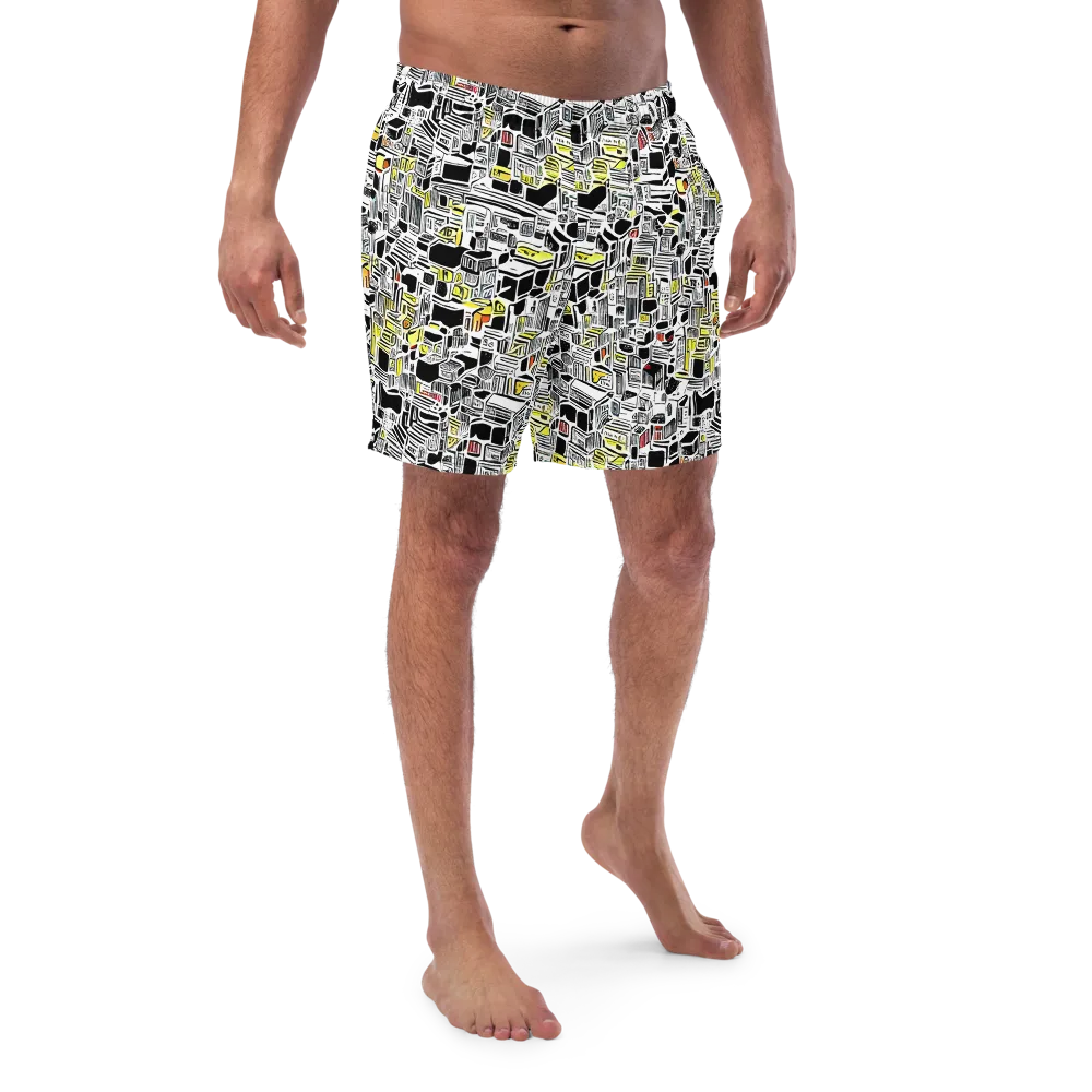 Monochrome Motion on Swim Trunks — Front