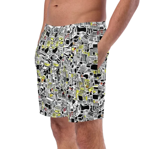 Monochrome Motion on a Swim Trunks