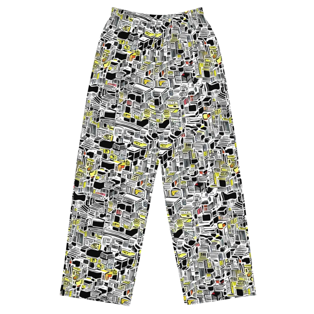 Monochrome Motion on Wide-Leg Pants — Front