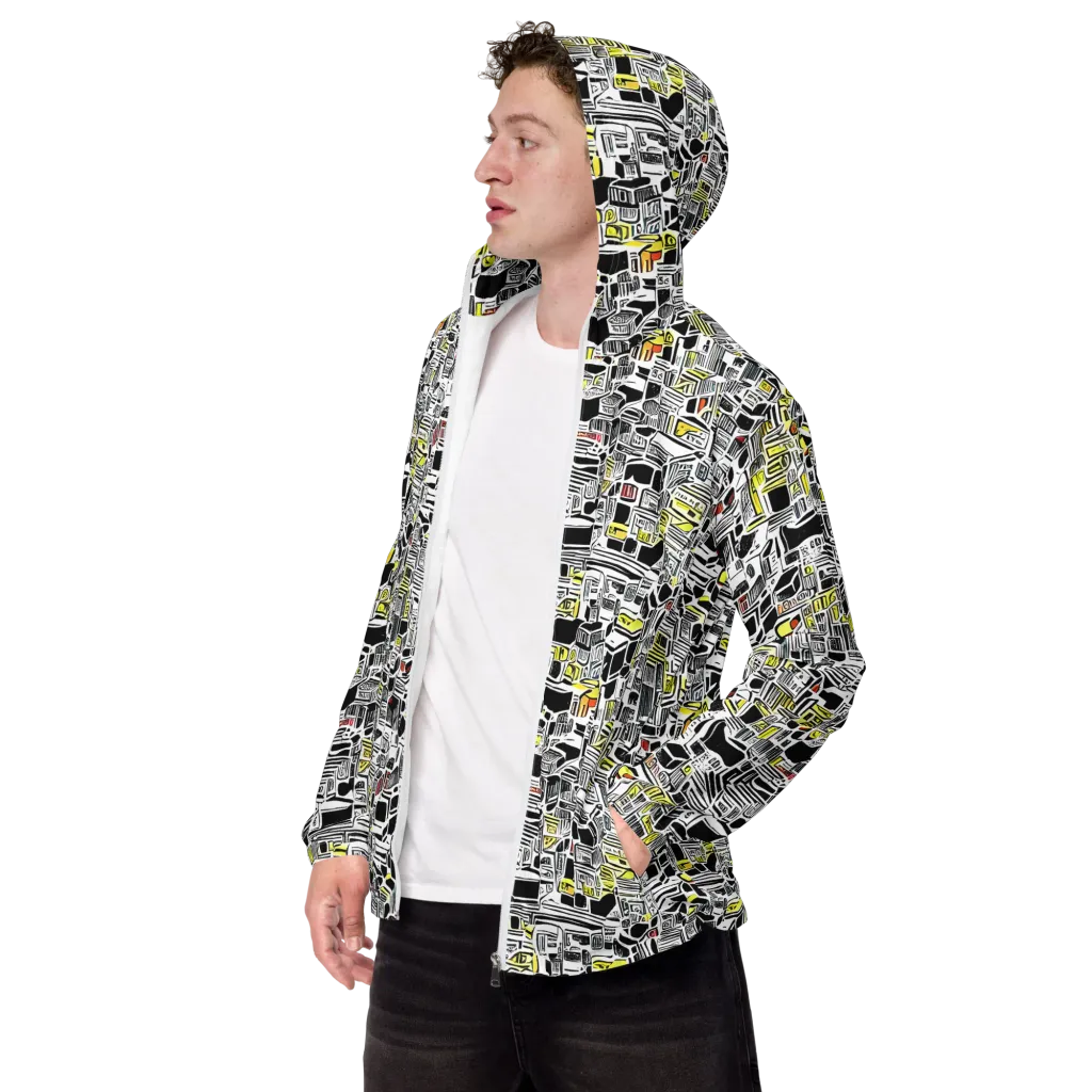 Monochrome Motion on Men's Windbreaker — Left Front