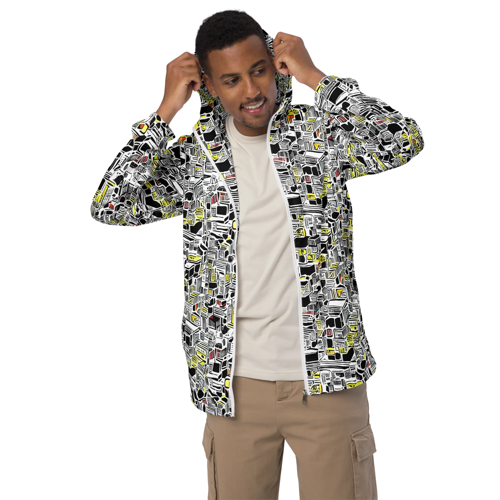 Monochrome Motion on Men's Windbreaker — Front