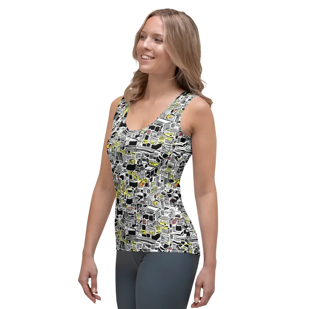 Monochrome Motion on Women's Tank Top — Left Front