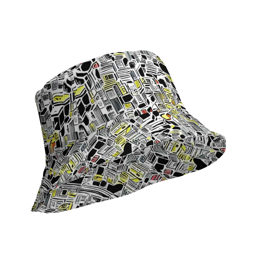 Monochrome Motion on Reversible Bucket Hat — Product details Outside