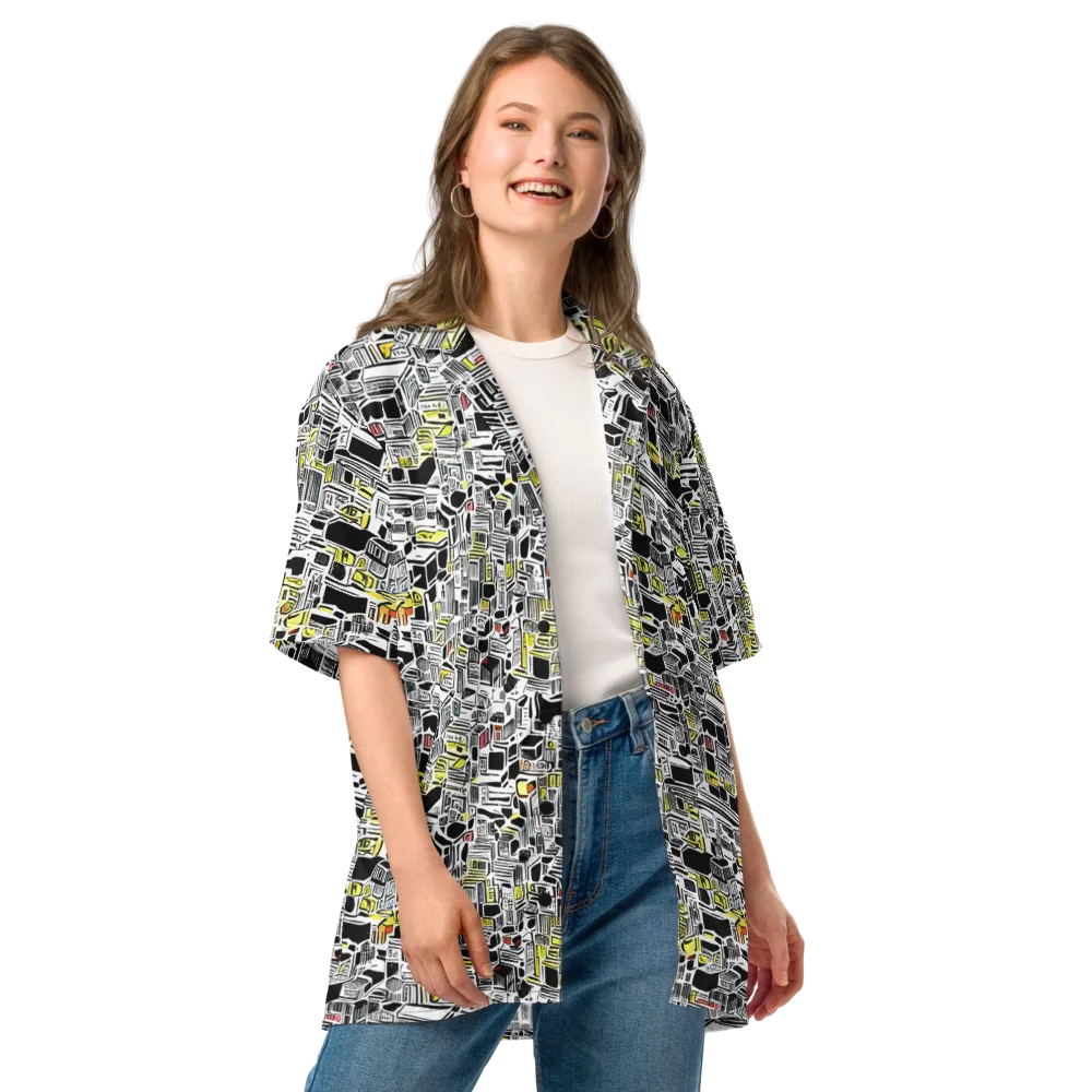 Monochrome Motion on Button Shirt — Front