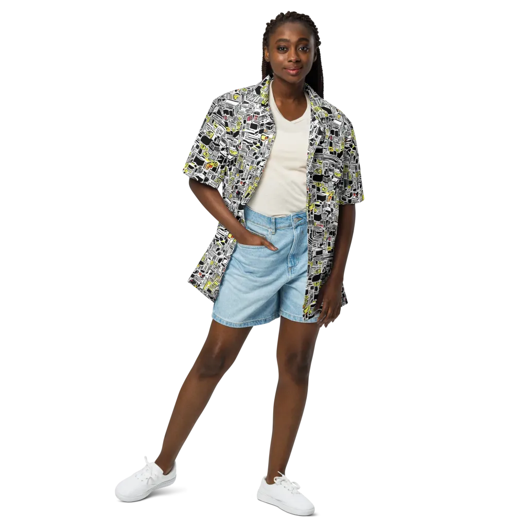 Monochrome Motion on Button Shirt — Front