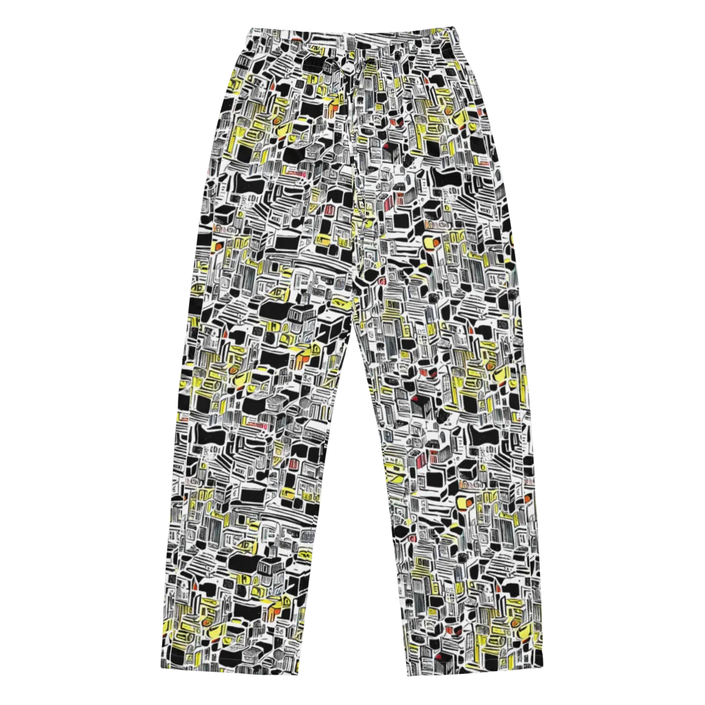 Monochrome Motion on Women's Pajama Pants — Front