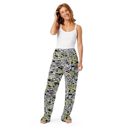 Monochrome Motion on a Women's Pajama Pants