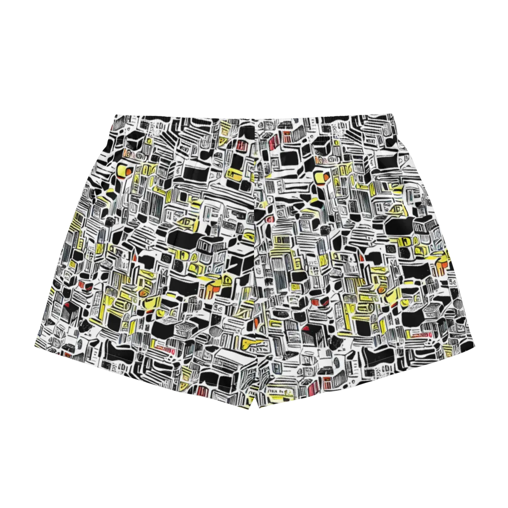 Monochrome Motion on Women's Pajama Shorts — Back