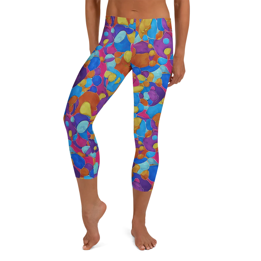 Neon Riverstones on Capri Leggings — Front