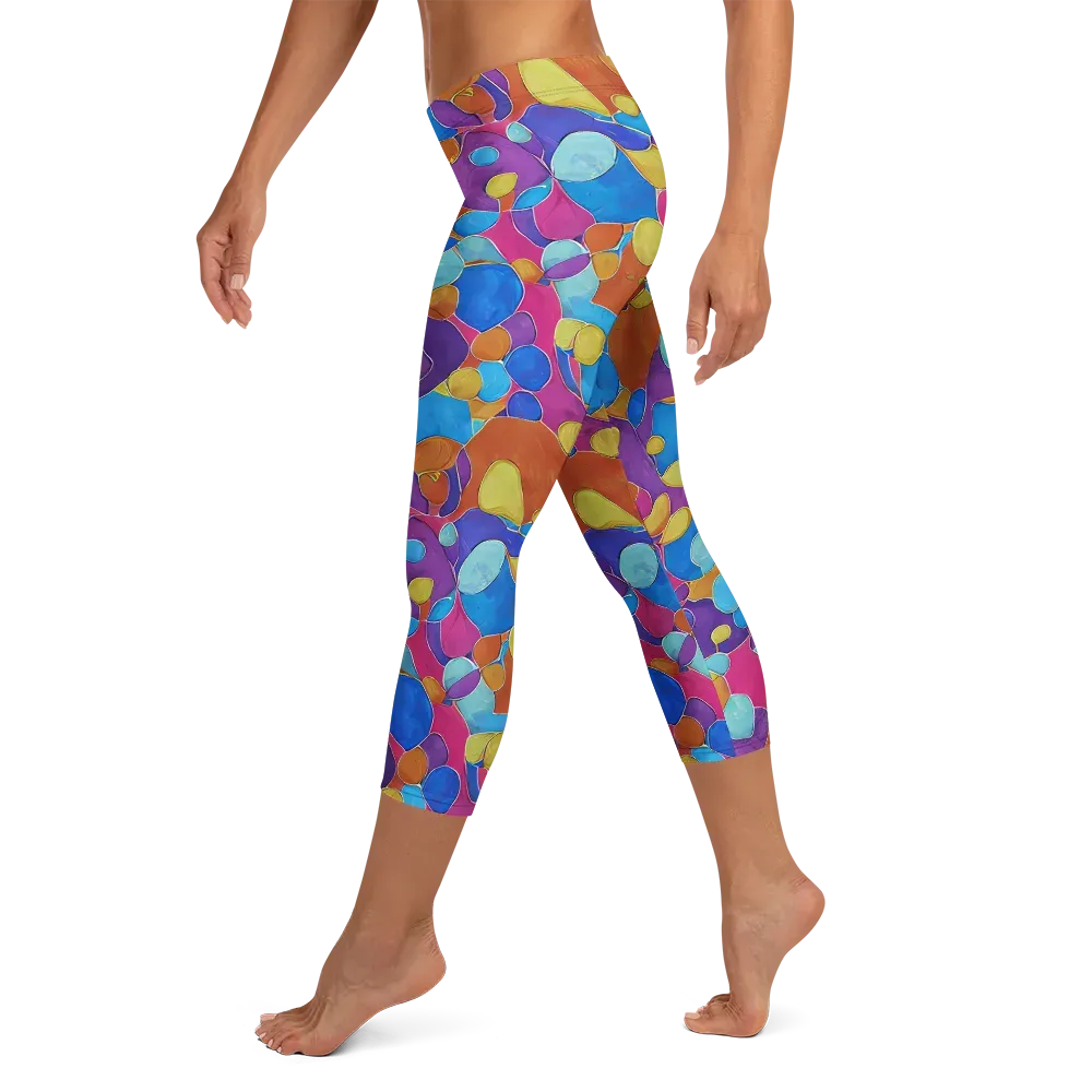 Neon Riverstones on Capri Leggings — Left