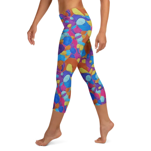 Neon Riverstones on a Capri Leggings