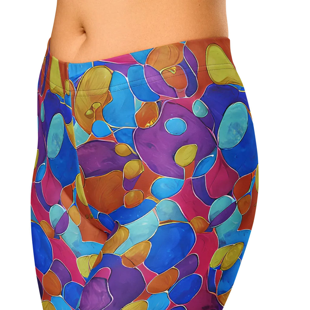 Neon Riverstones on Capri Leggings — Zoomed-in
