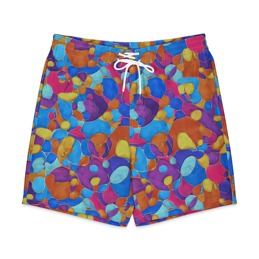 Neon Riverstones on Men's Board Shorts — Front